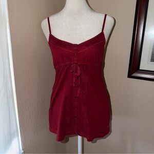 Vintage Y2K Hollister 2000s Lace Trim Babydoll Cami Tank Top